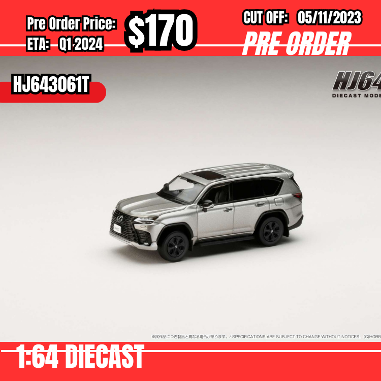 PO-$170 *Hobby Japan* 1:64 LEXUS LX600 OFFROAD TitaniumHJ643061T  [OD27/10]