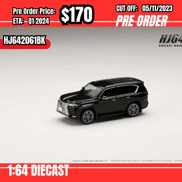 PO-$170 *Hobby Japan* 1:64 LEXUS LX600 Black HJ642061BK [OD27/10]
