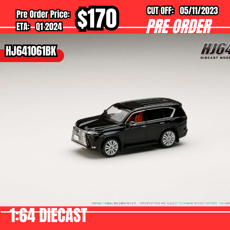 PO-$170 *Hobby Japan* 1:64 LEXUS LX600 EXECUTIVE Black HJ641061BK [OD27/10]