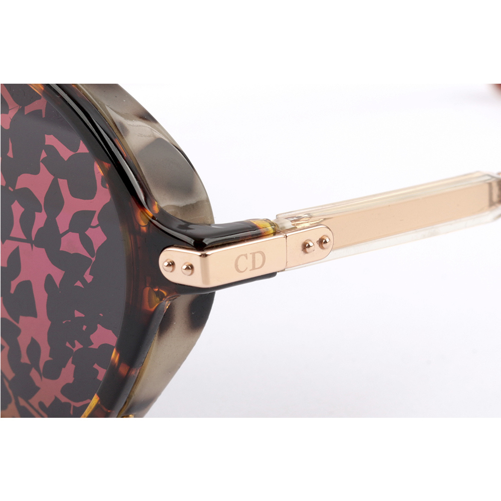 【CHRISTIAN DIOR】Umbrage 花紋鏡面及玳瑁花紋框墨鏡(棕色)