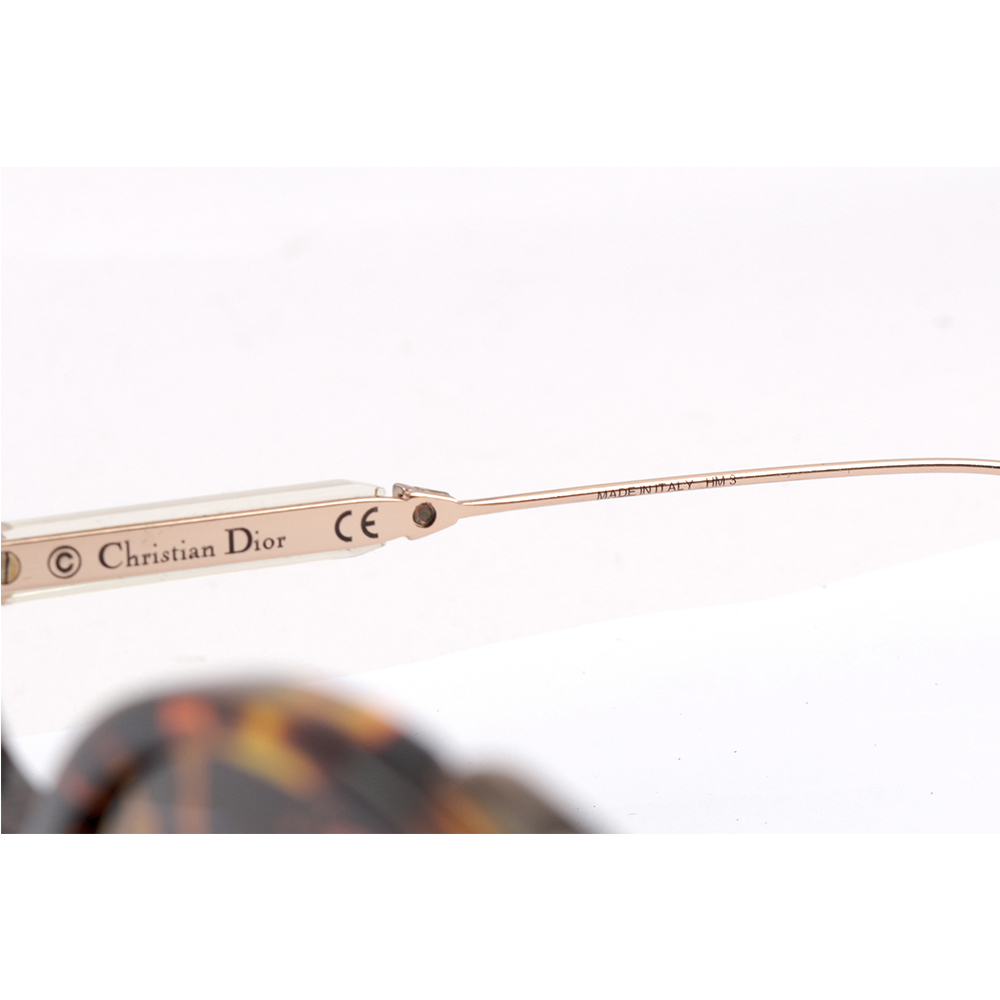 【CHRISTIAN DIOR】Umbrage 花紋鏡面及玳瑁花紋框墨鏡(棕色)
