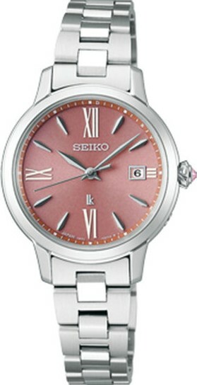 萬年鐘錶 - SEIKO  LUKIA 系列  莫蘭迪粉色錶面太陽能電波女錶  SSVW219J / 1B32-0AY0P 錶徑 27.5MM