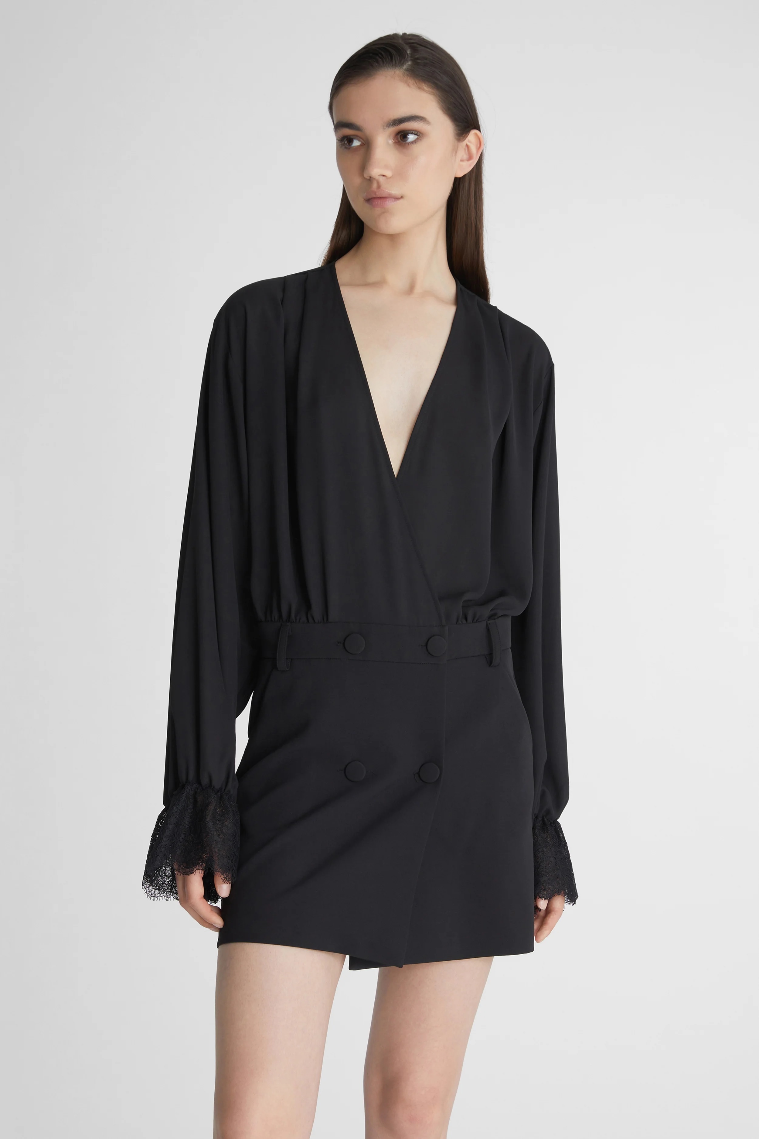 ERMANNOV  V領連身短裙