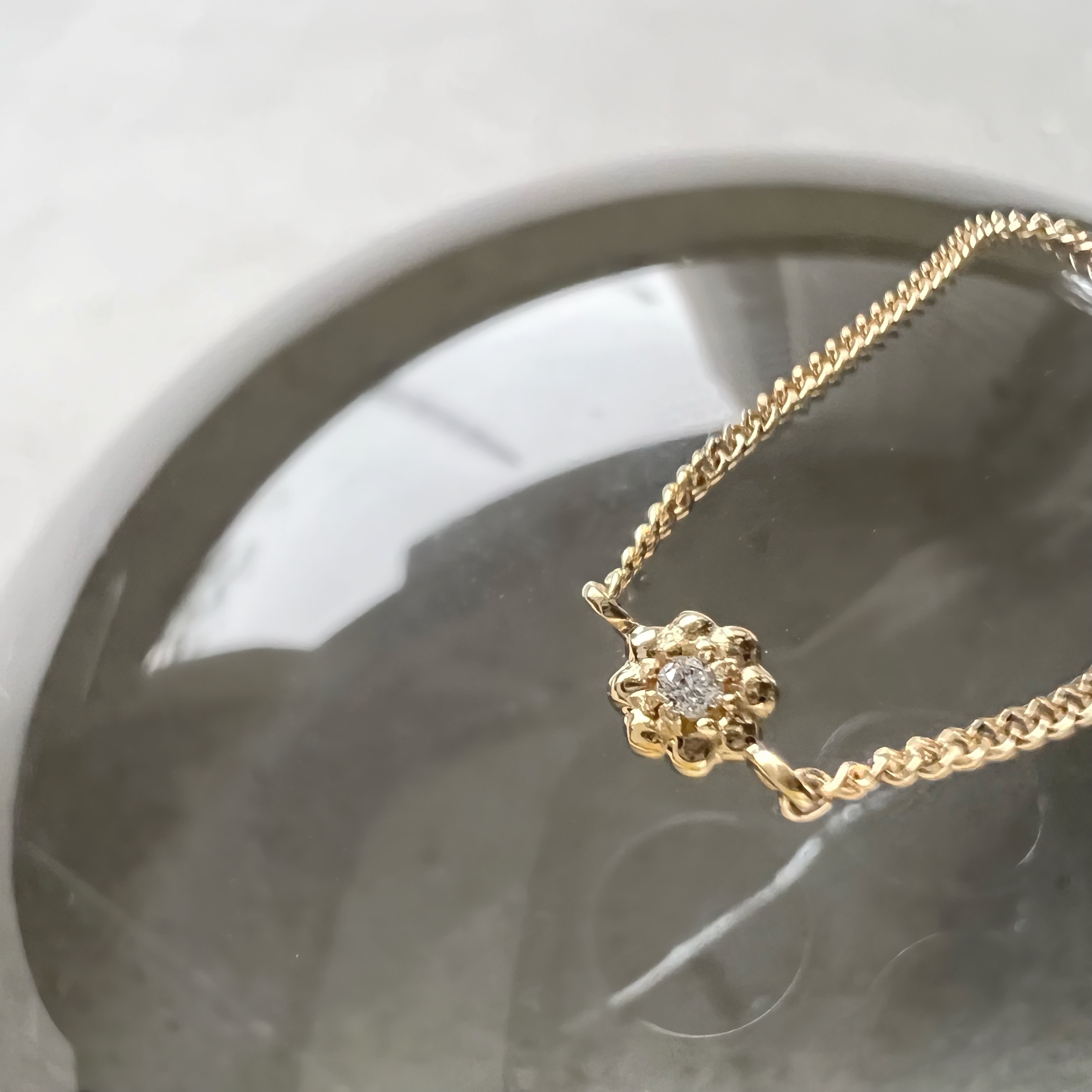 14k蛋糕小花真鑽鍊戒