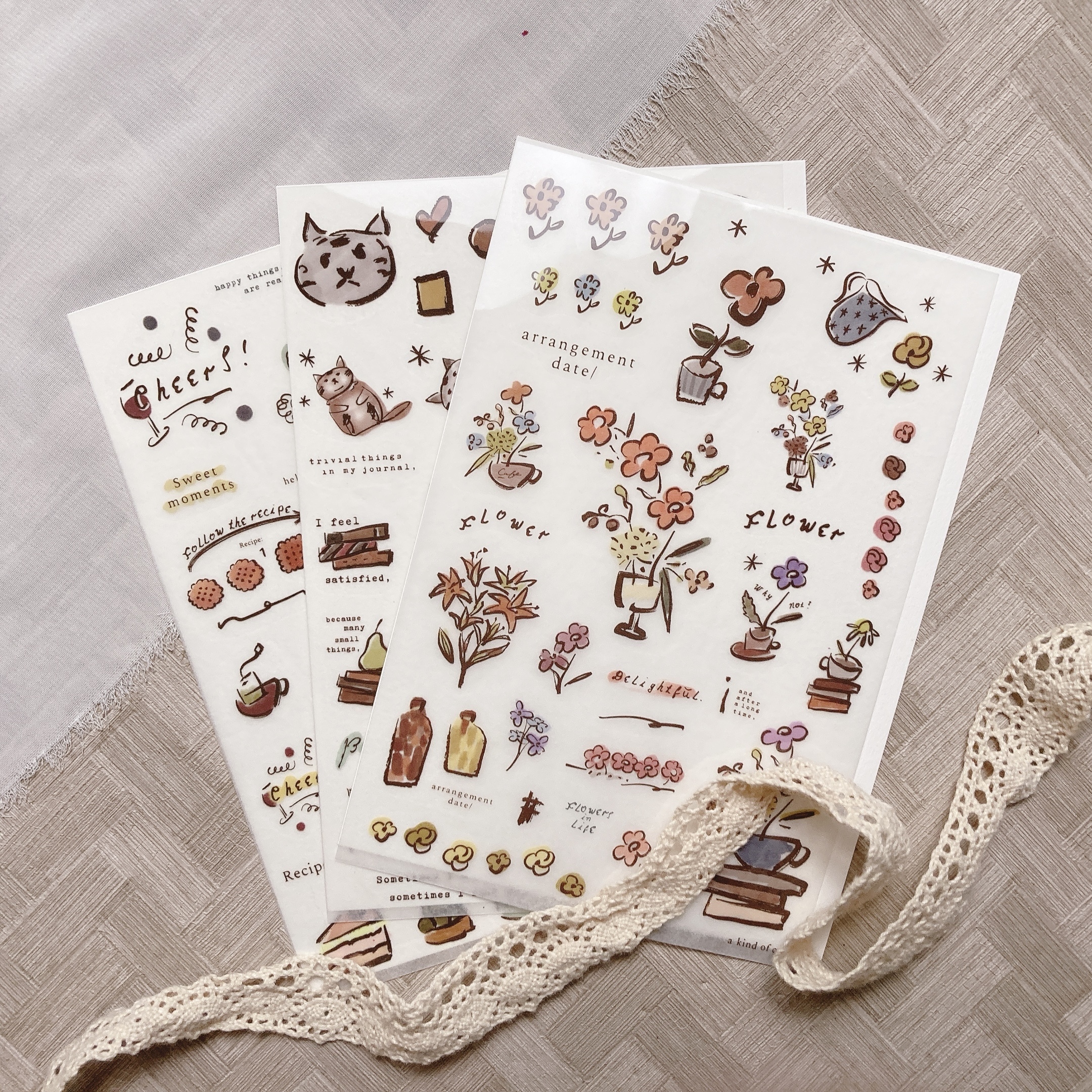 什物｜Diary 轉印貼紙 (三入)