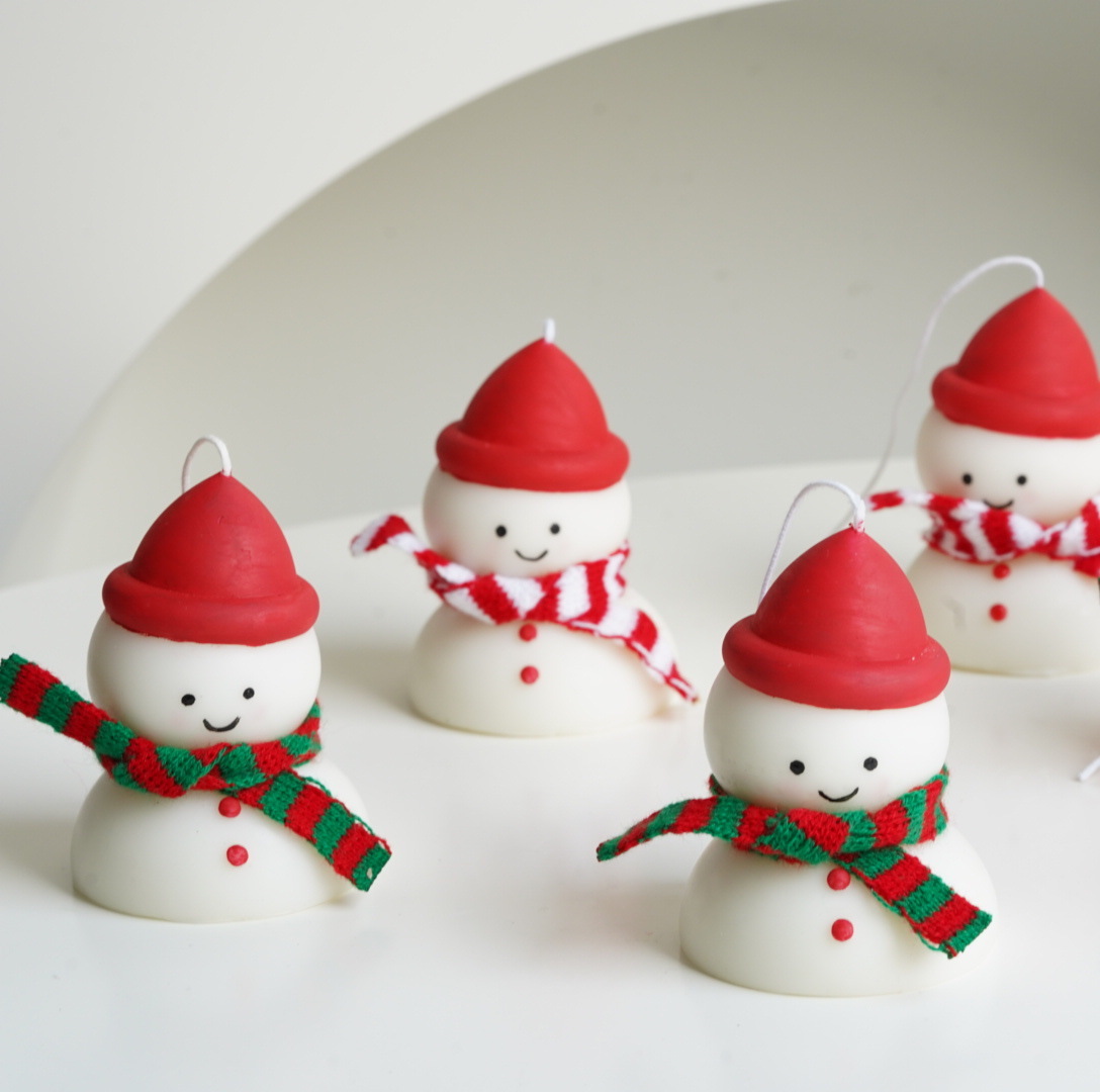 《3219》聖誕雪人戴帽圍巾香氛蠟燭