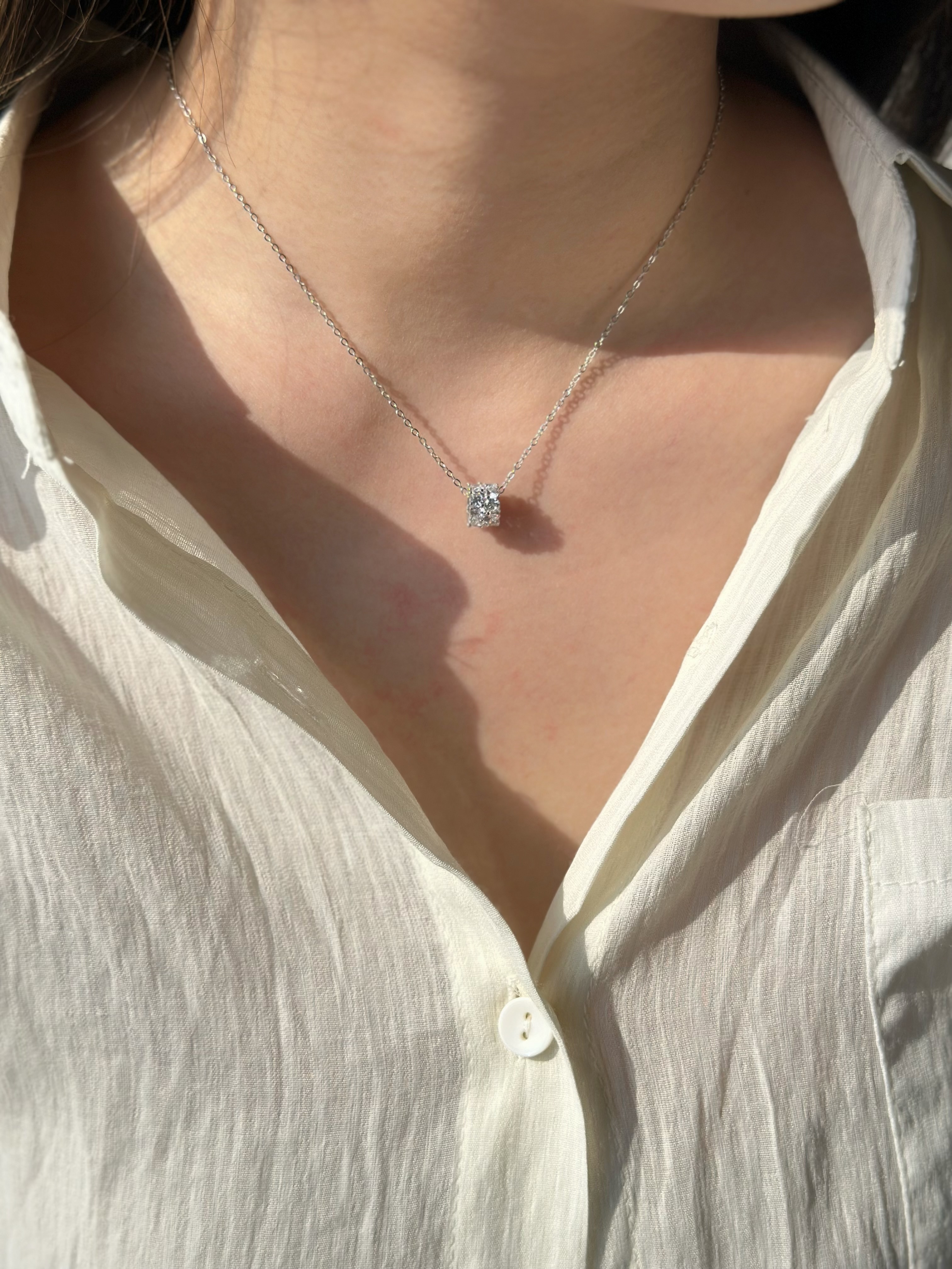 奢華．光圈純銀鎖骨鏈