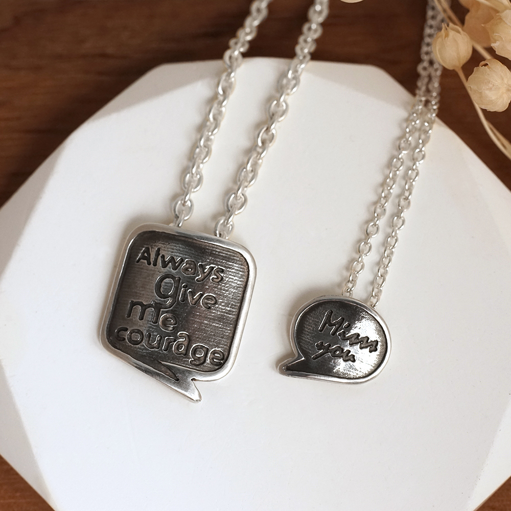 限量絕版設計 幸福對話 情侶對鍊 925純銀項鍊