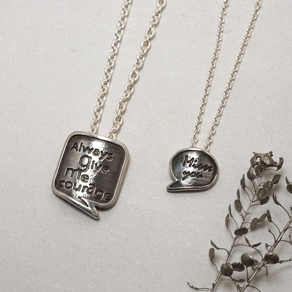 限量絕版設計 幸福對話 情侶對鍊 925純銀項鍊