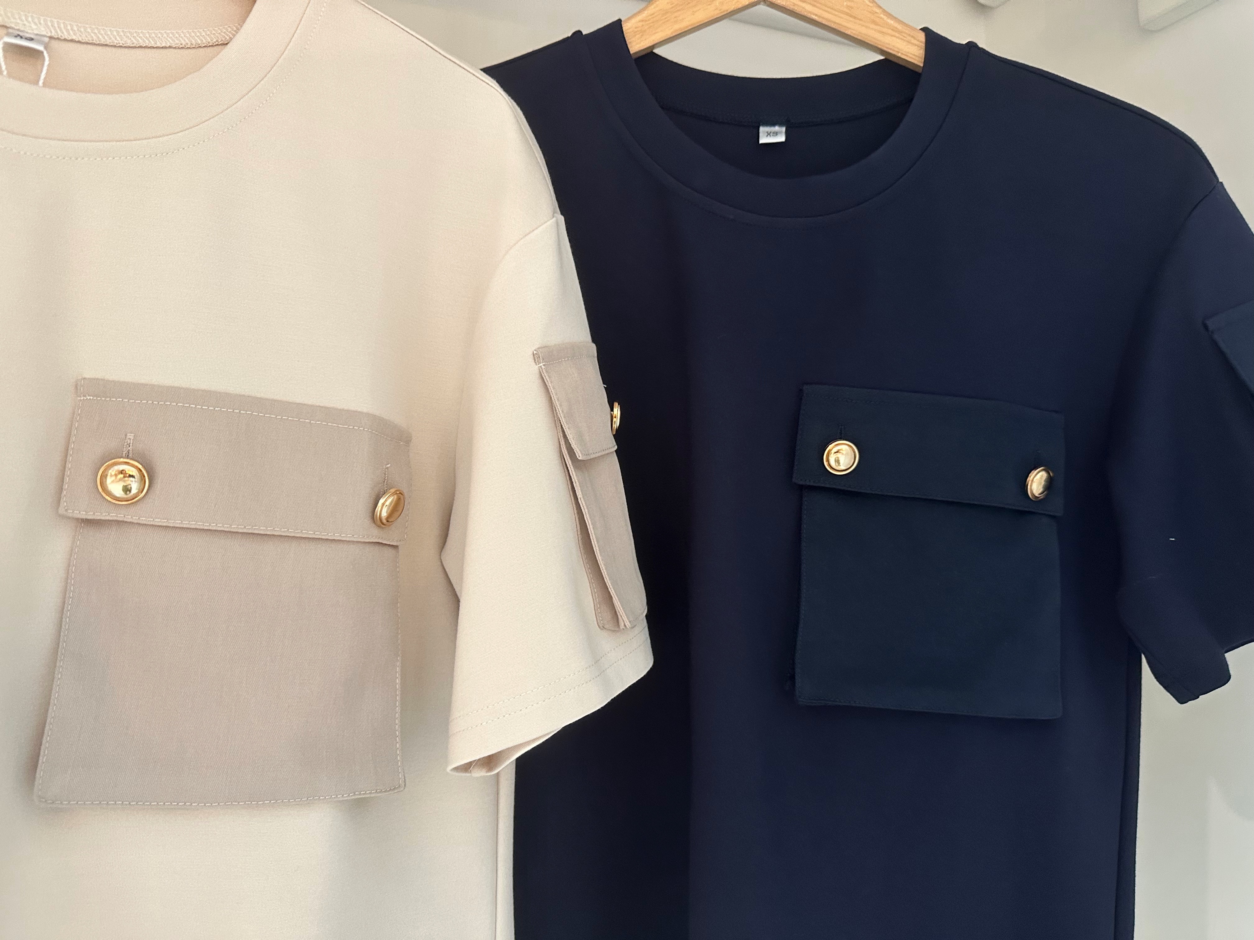 S/SLEEVE 3D POCKET BLOUSE