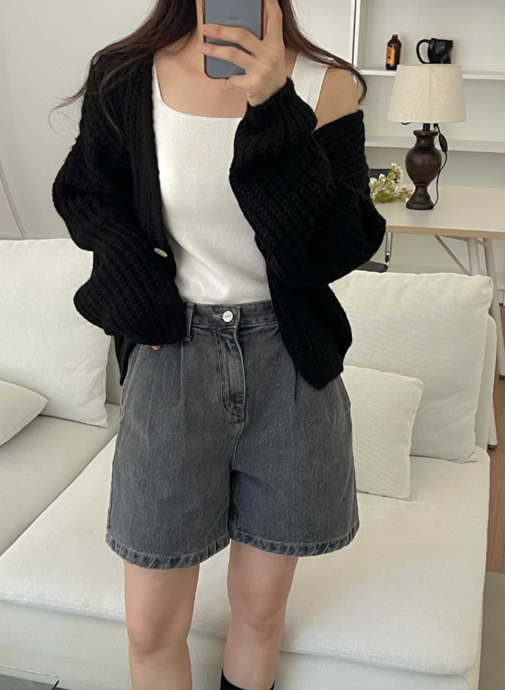 ❲現貨❳ 軟熟軟糯一顆鈕扣針織外套 (4色)