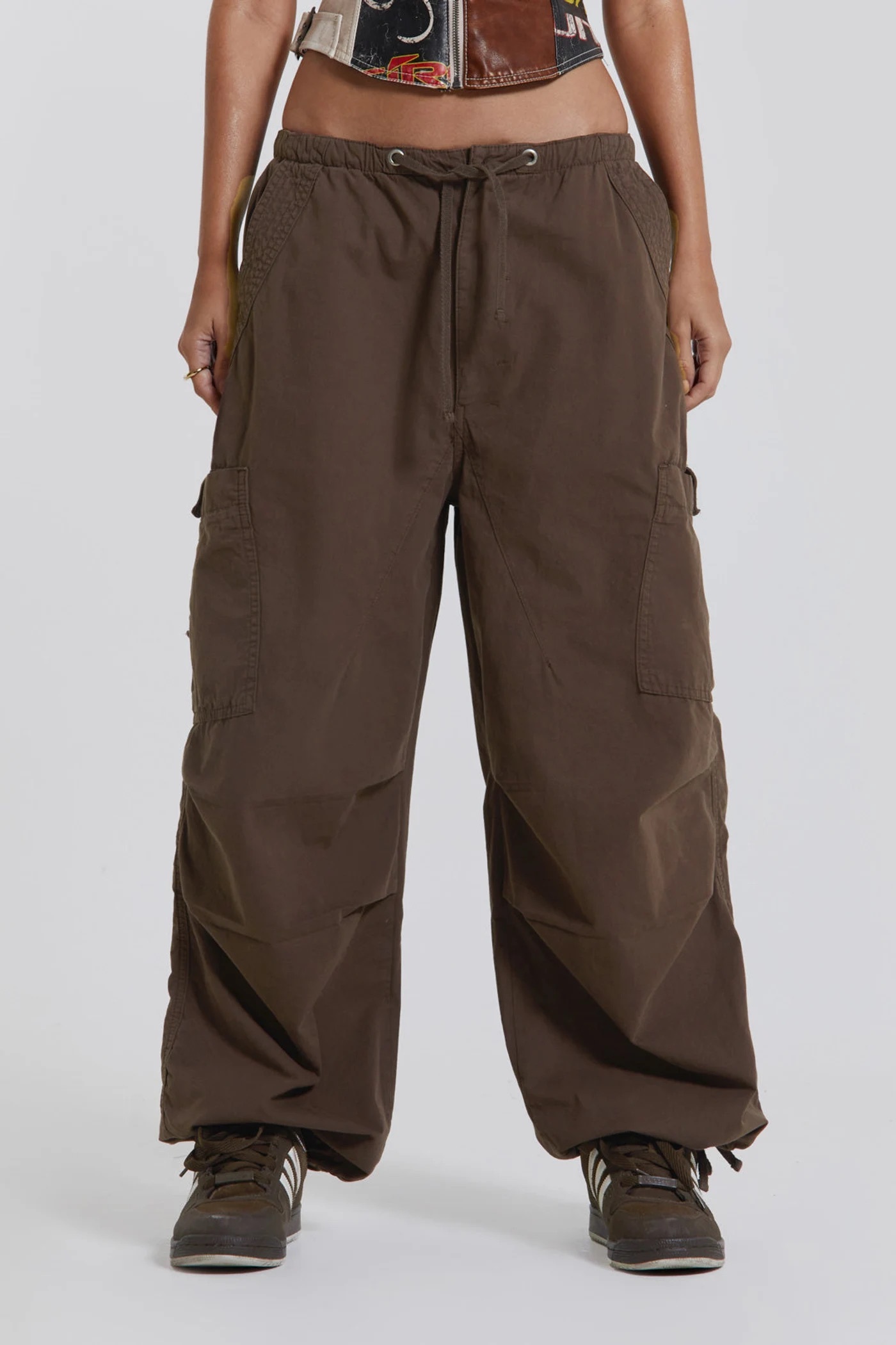 JADED LONDON 咖啡色工裝褲Brown Parachute Cargo Pants