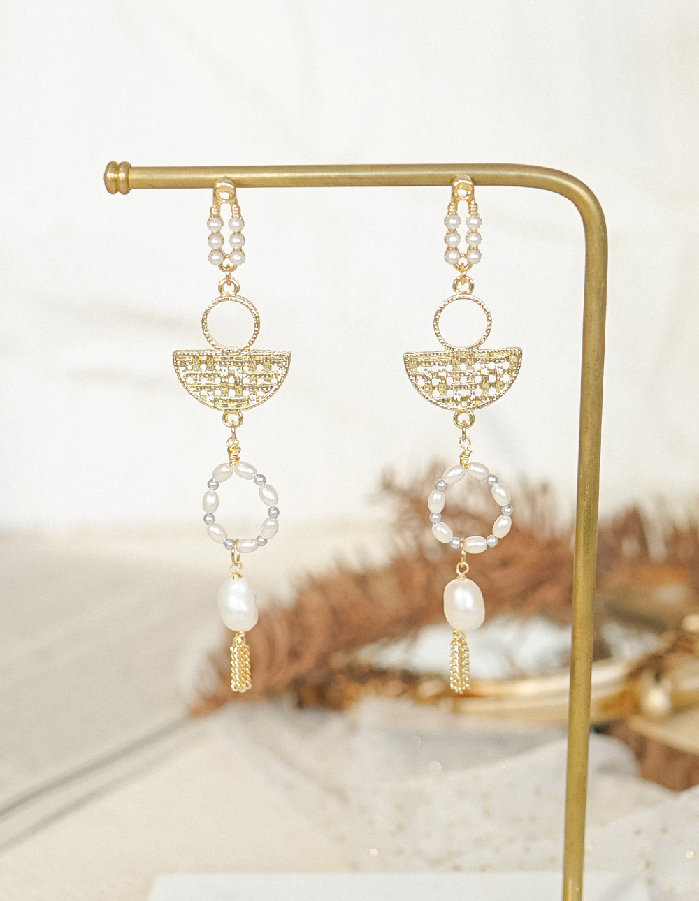 by mii✧古風編織小真珠耳飾