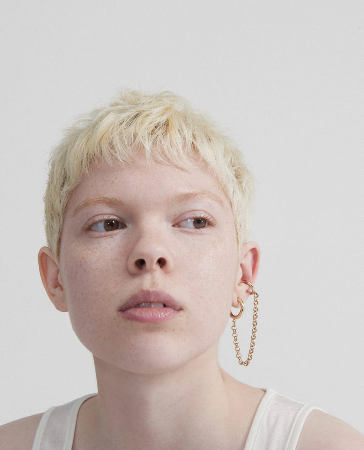 JUSTINE CLENQUET 單邊耳針式金色耳環ONE SIDE EARRING SMALL