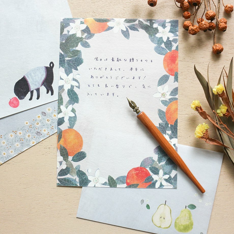 大森木綿子 慢生活 美濃和紙信紙本 12枚 日本表現社