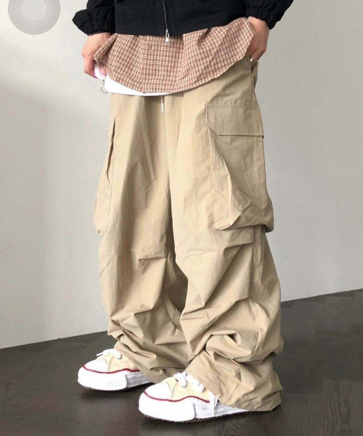 淨色可束腳工裝鬆身褲 RECOVER-001P