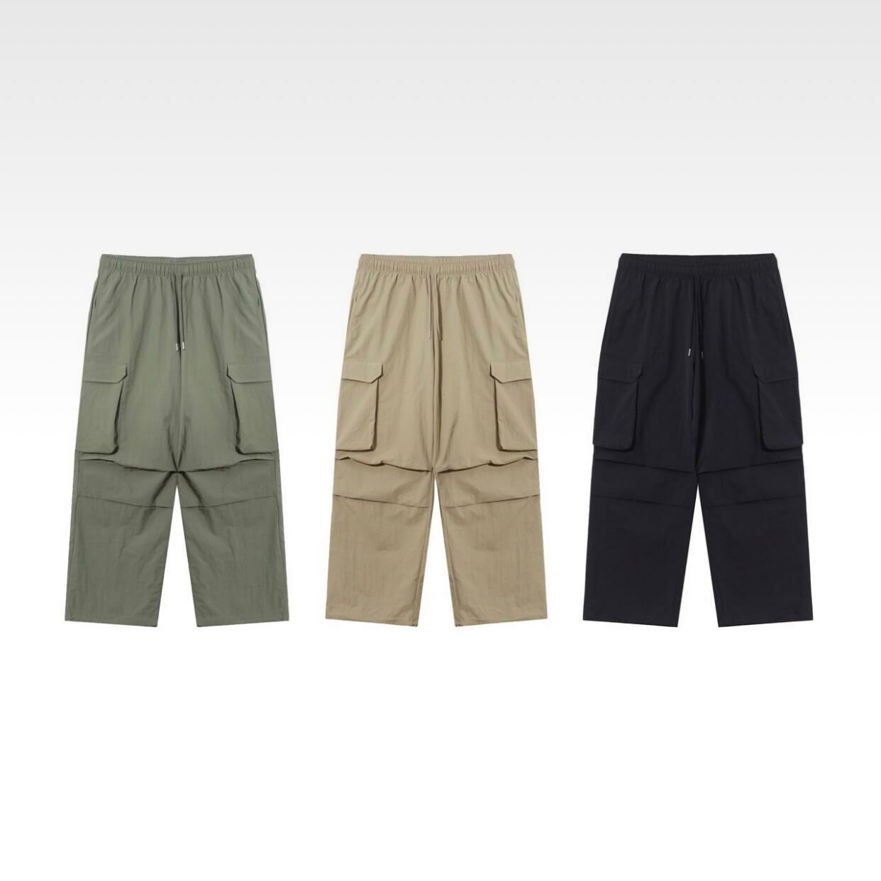 淨色可束腳工裝鬆身褲 RECOVER-001P