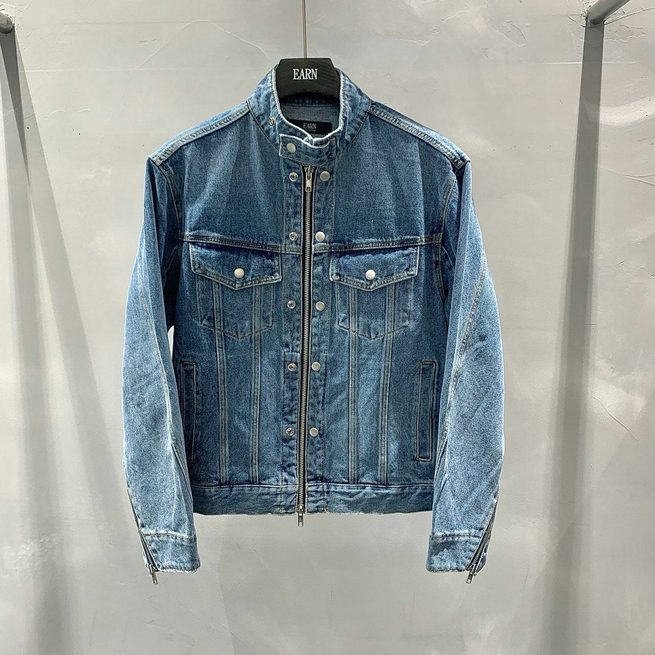 洗水企領牛仔褸 EARN-029JK