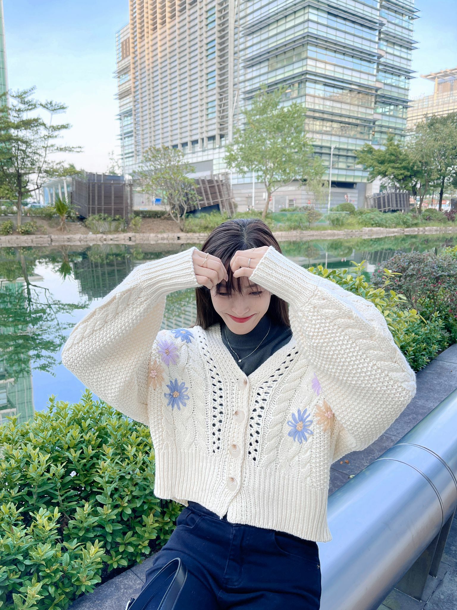 JK#5427 🤍荷蘭花花外套