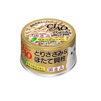 CIAO 罐頭 雞肉+扇貝 85g,C-21【原箱24 罐】