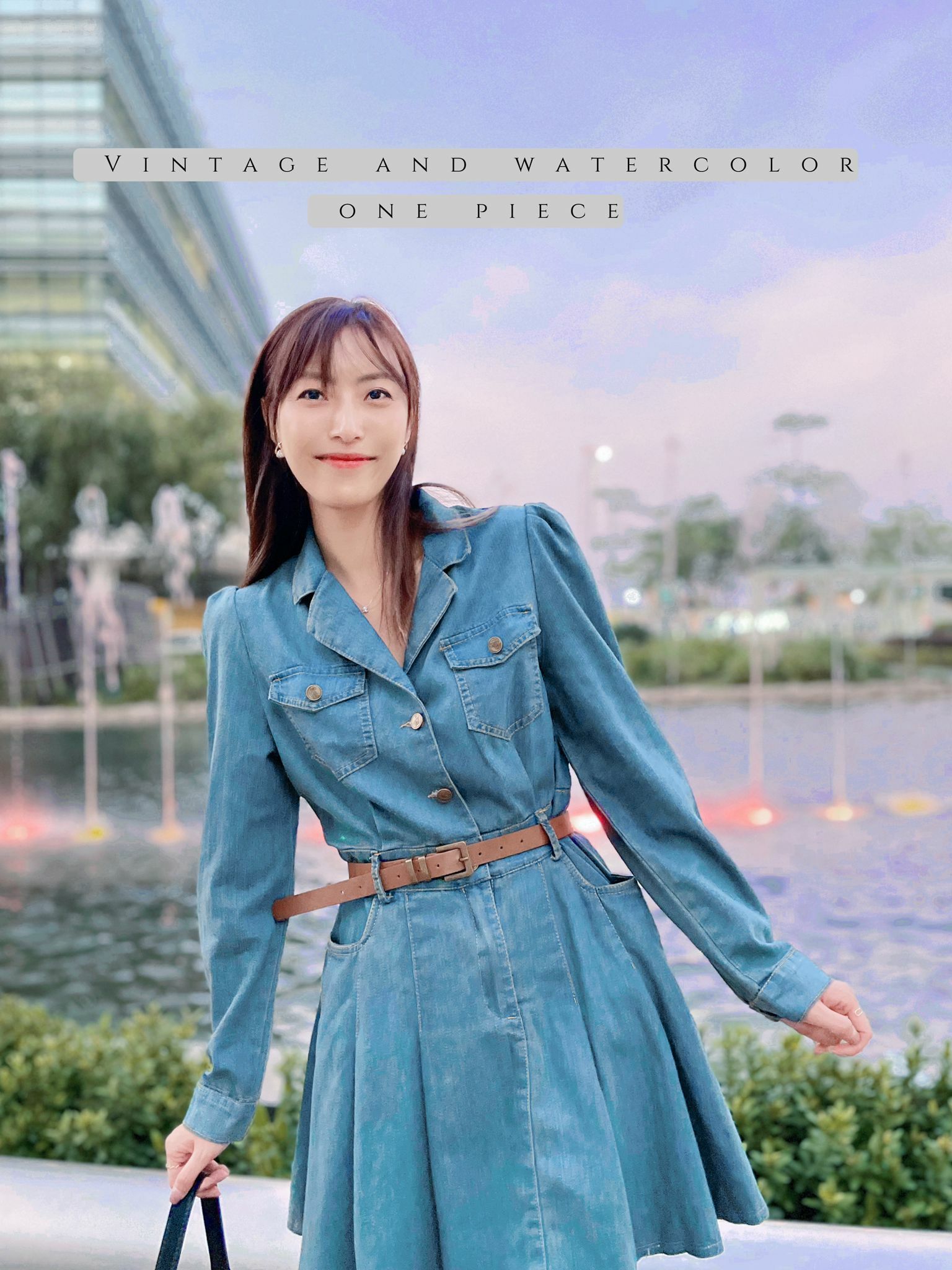 OP#5424 🤍復古水彩連身裙