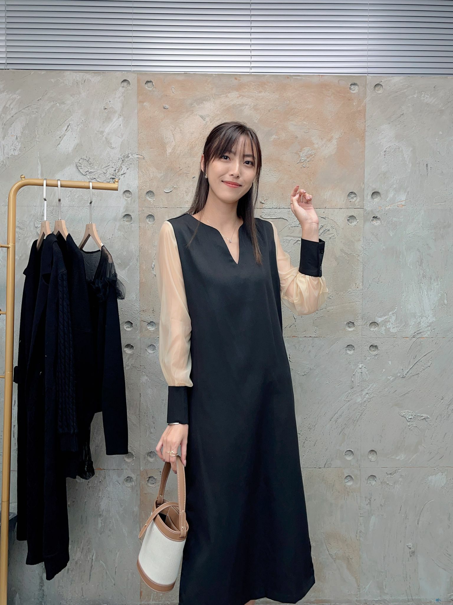 OP#5433 🤍一片黑連身裙