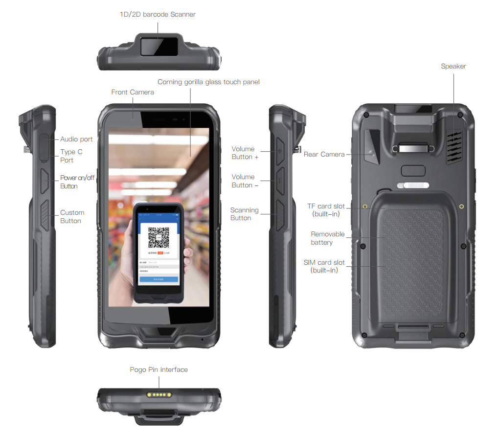 APC 6200WM 條碼數據採集器 Rugged Windows PDA Win10 IoT, Intel Z8350, 6" display, 2D barcode scanner, LTE, WIFI, BT, NFC, GPS