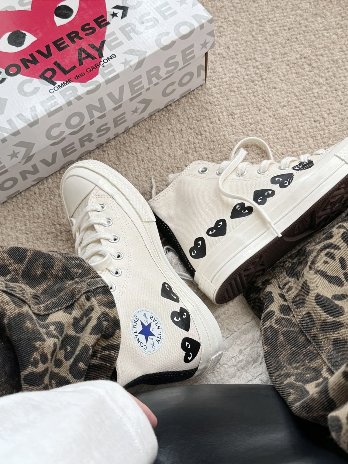 <線上SALE❤️‍🔥> Converse x Comme des Garçons PLAY Chuck 70 Multi Heart CDG愛心 高筒米白