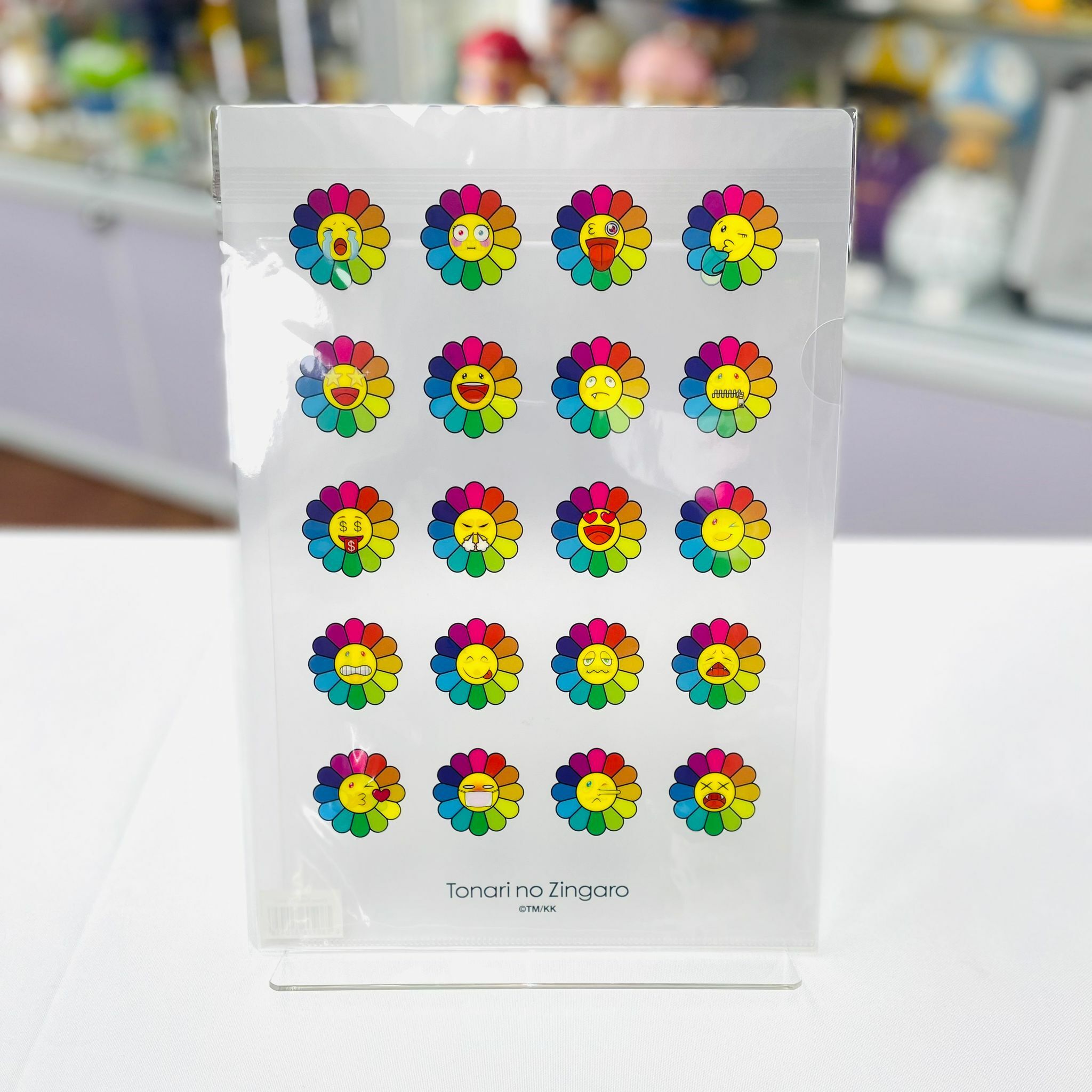 Takashi Murakami Clear A4 File Flowers Emoji Pattern 1
