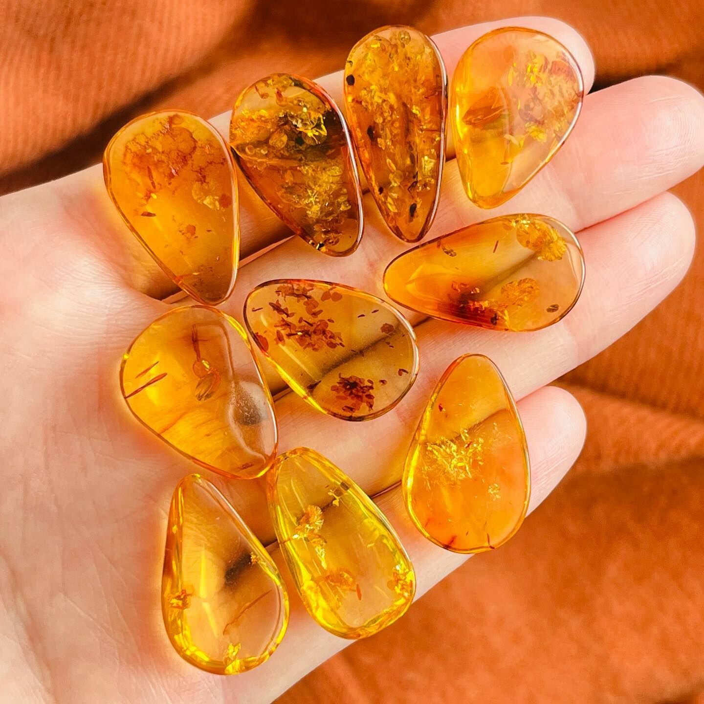 [原石] 俄羅斯花珀 水晶墜面