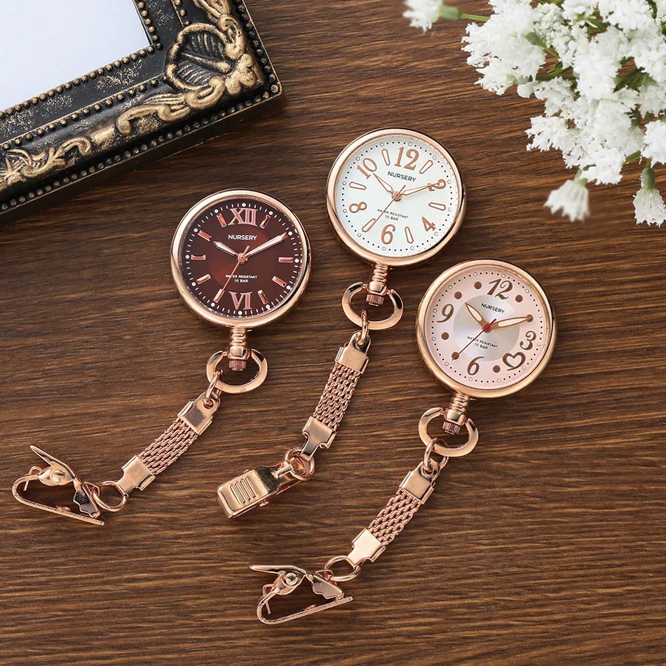 [預購]  玫瑰金色優雅護士錶