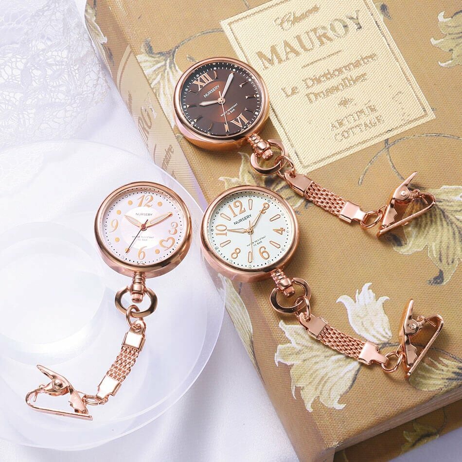 [預購]  玫瑰金色優雅護士錶