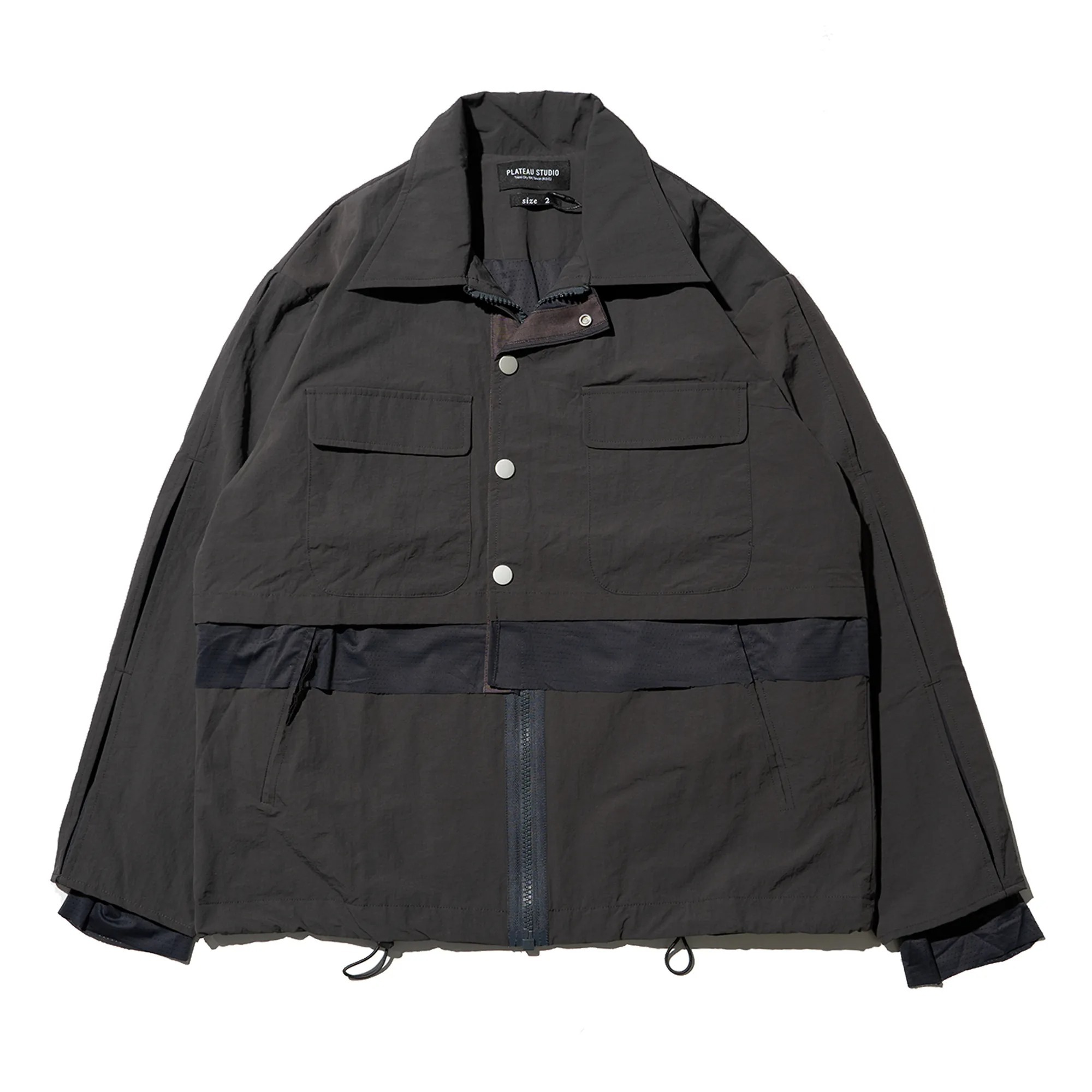 Plateau triple layer spliced jacket
