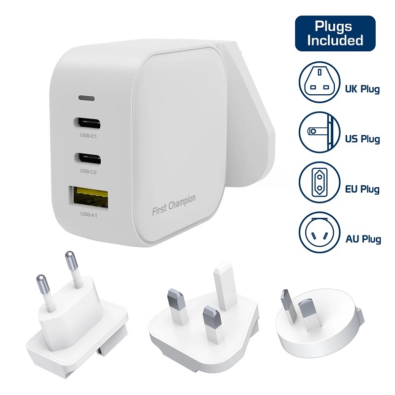 First Champion 3端口 USB GaN 66W 旅遊充電器 UTC366PD2C