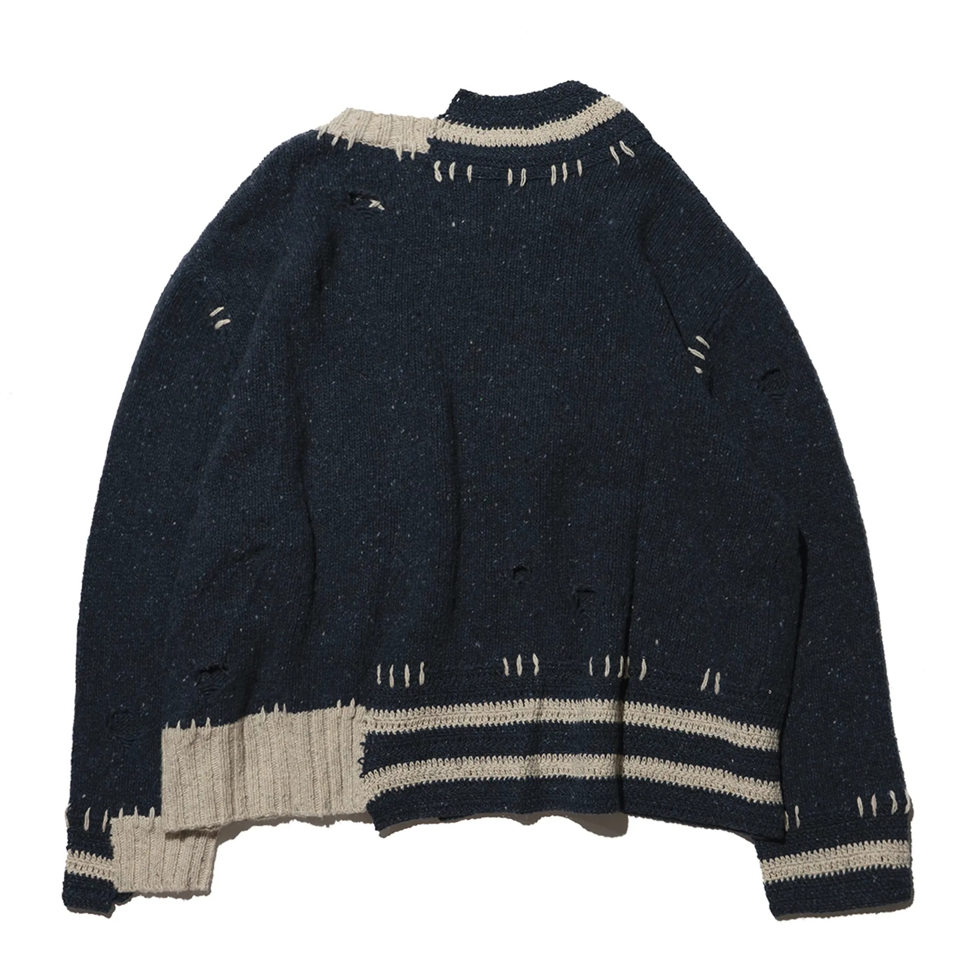 Plateau boro knit sweater