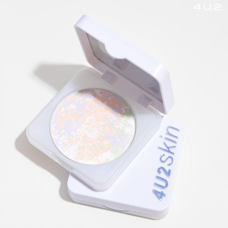 泰國 4U2 提亮修飾四色定妝粉餅｜柔焦提亮 控油服貼 彩色校正