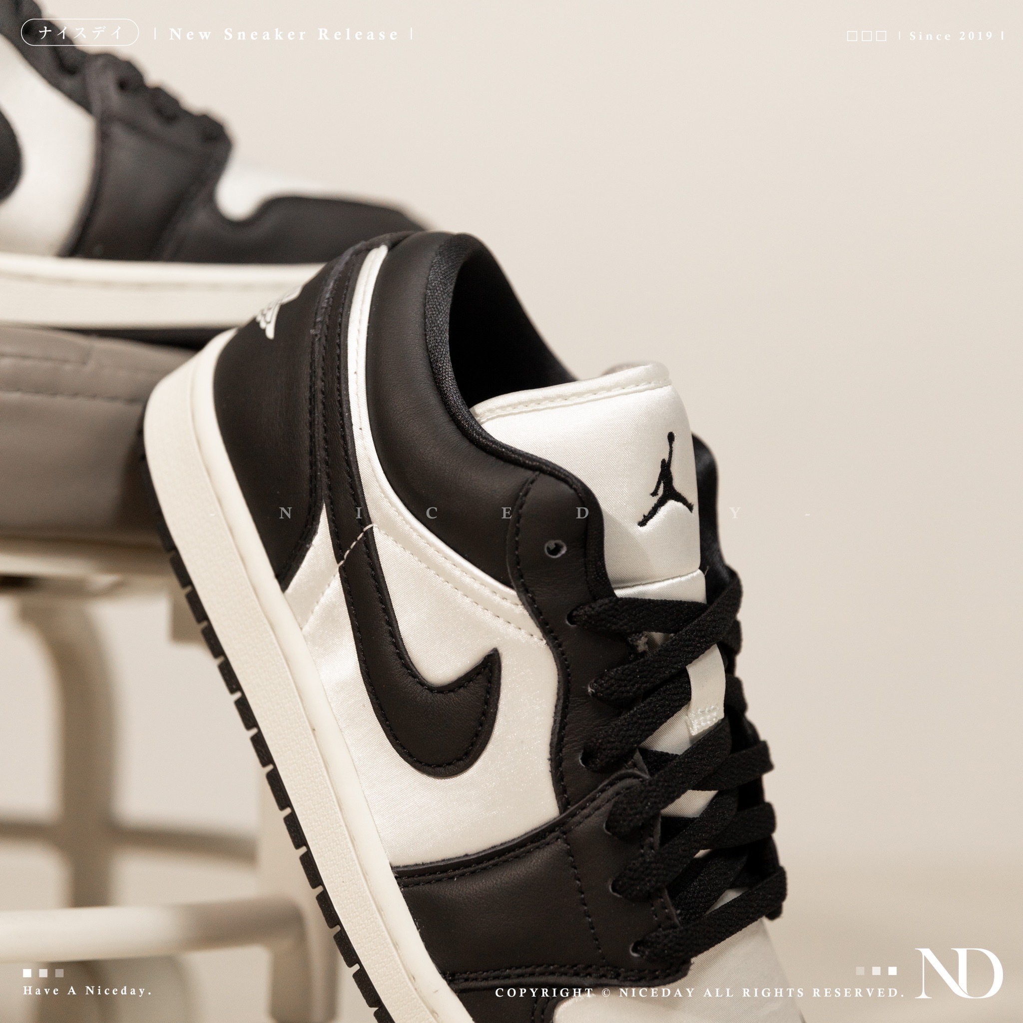 NICEDAY 部分現貨/代購Air Jordan 1 Vintage Panda 絲綢復古奶油熊貓白黑