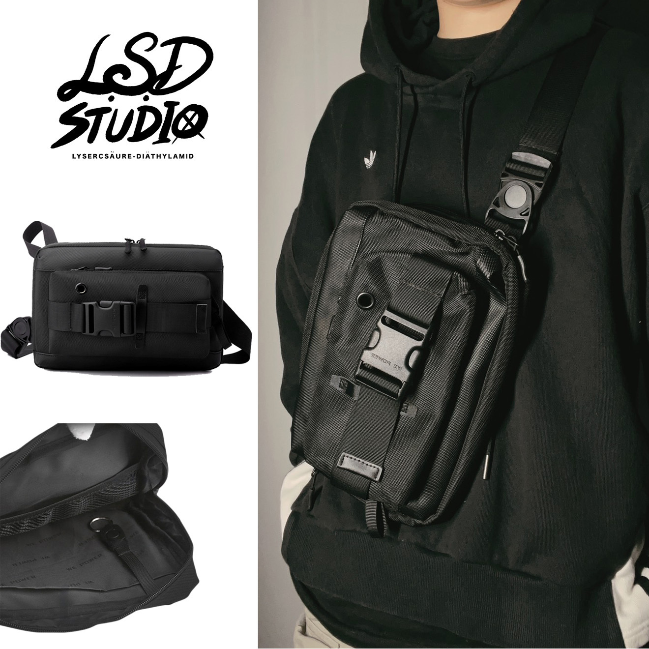 【BGHS001】車線插扣造型設計斜肩包