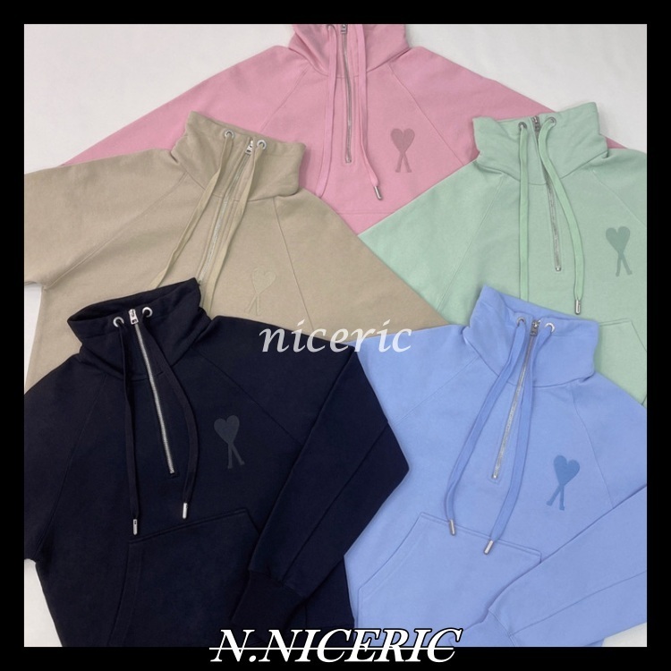 【HAO NICE】Ami 純棉 半高領 造型帽T