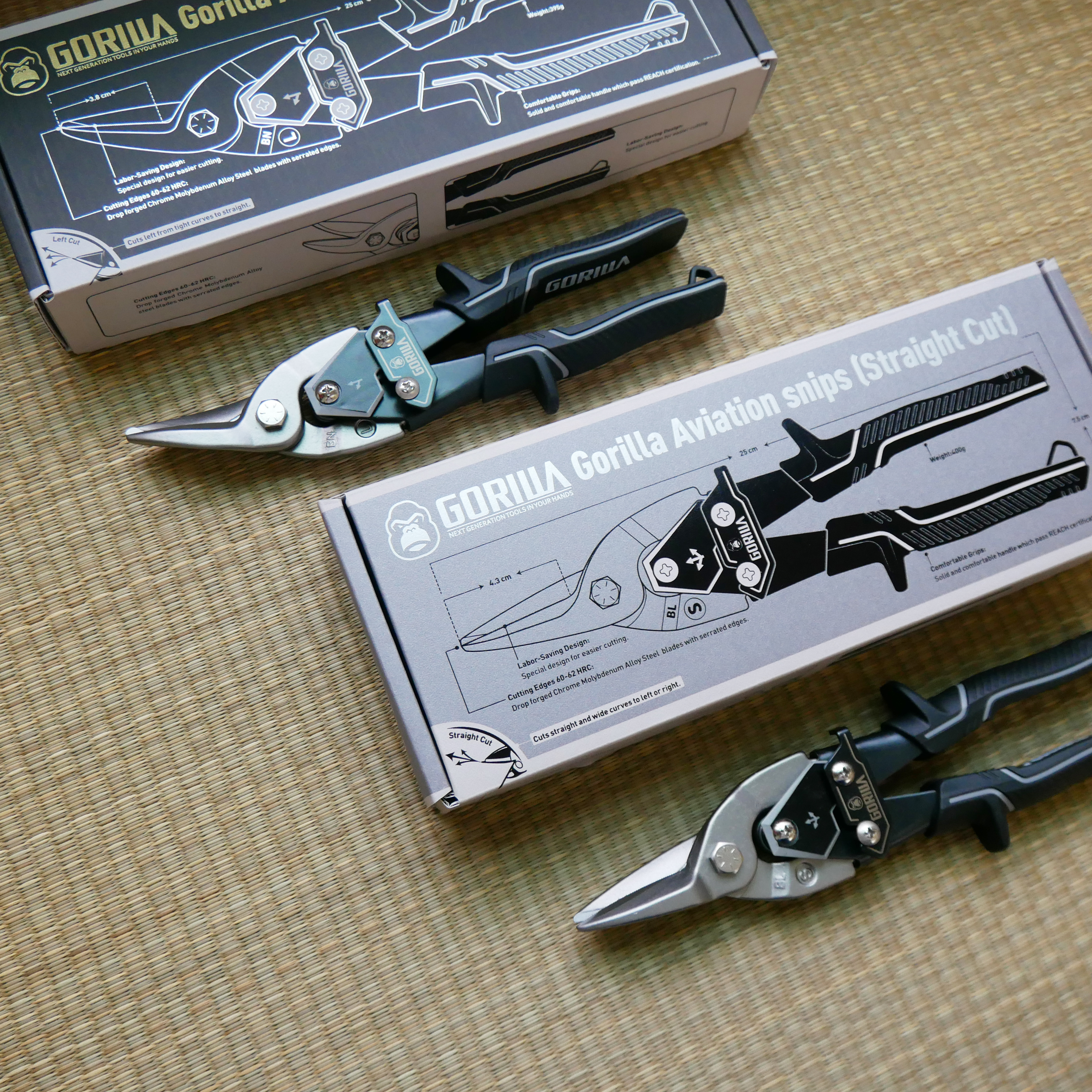 【Gorilla】超省力鐵皮剪刀（左彎剪）+ 【Gorilla】超省力鐵皮剪刀（直剪）優惠組合