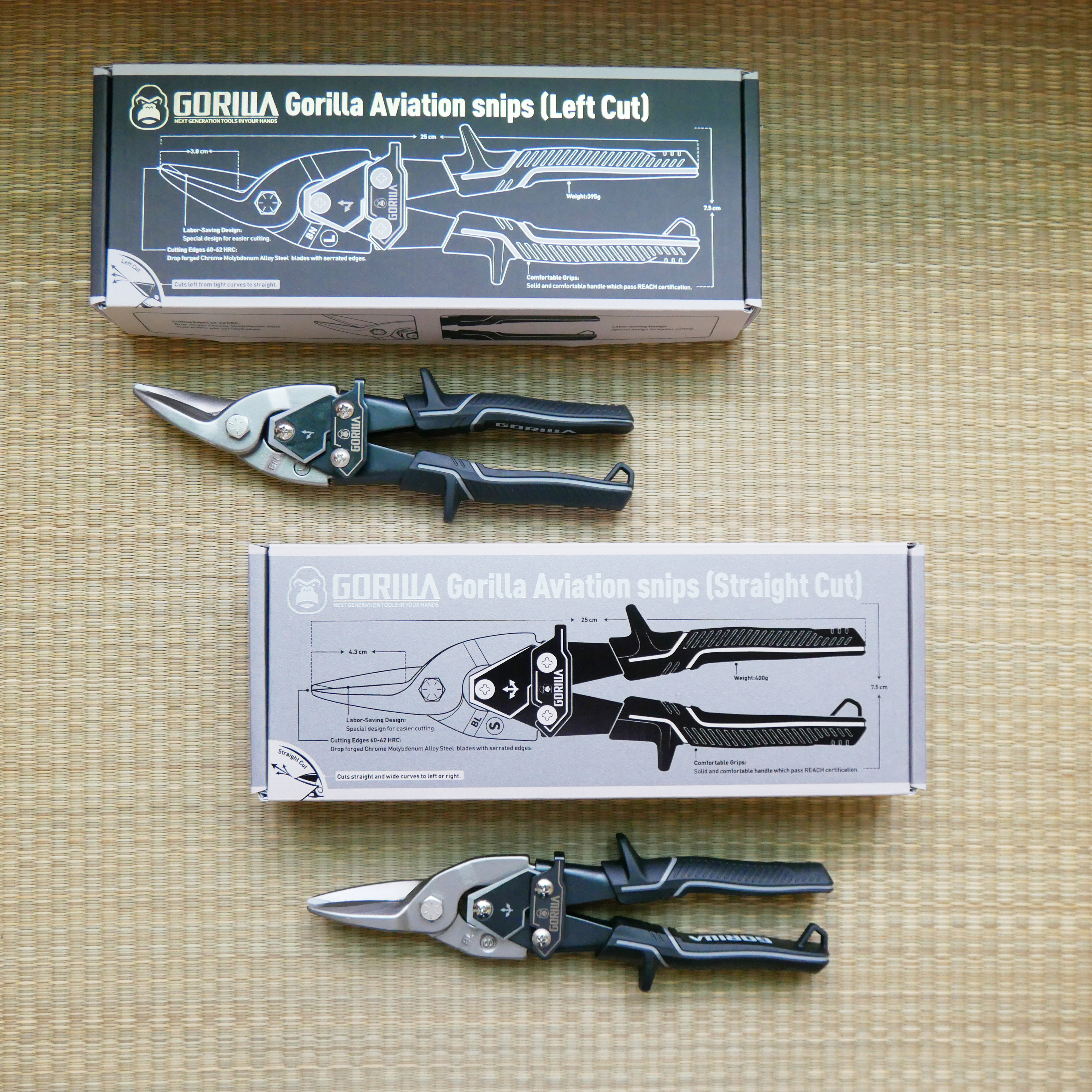 【Gorilla】超省力鐵皮剪刀（左彎剪）+ 【Gorilla】超省力鐵皮剪刀（直剪）優惠組合