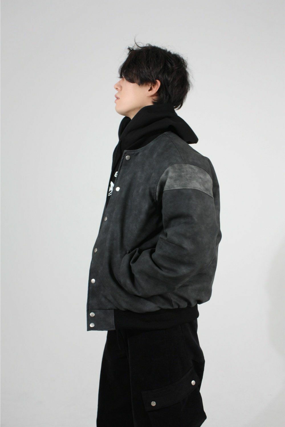 拼色合成皮褸 GAMBLE-025JK