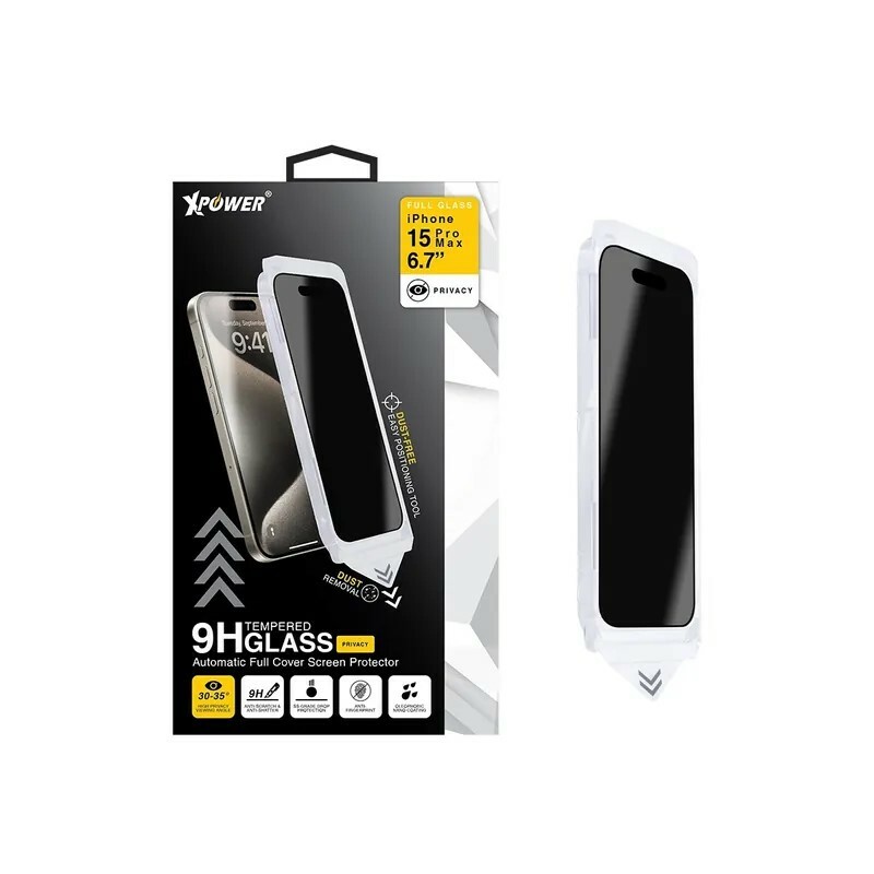 XPower iPhone 15 系列 9H二次強化鋁矽鋼化玻璃保護貼