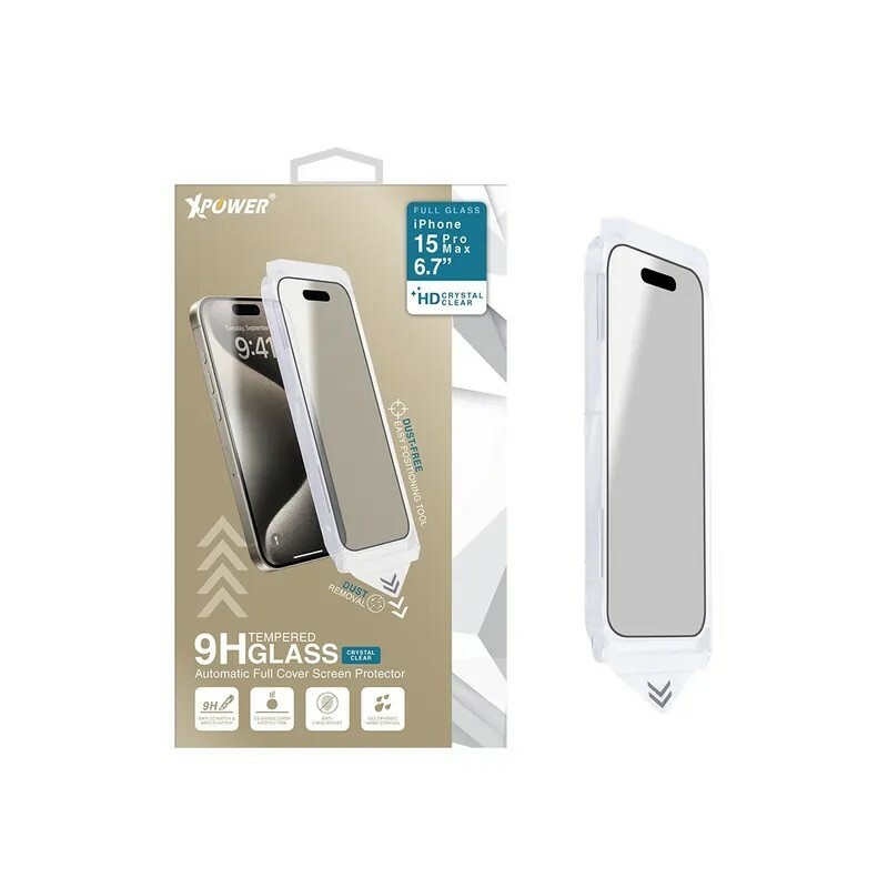 XPower iPhone 15 系列 9H二次強化鋁矽鋼化玻璃保護貼