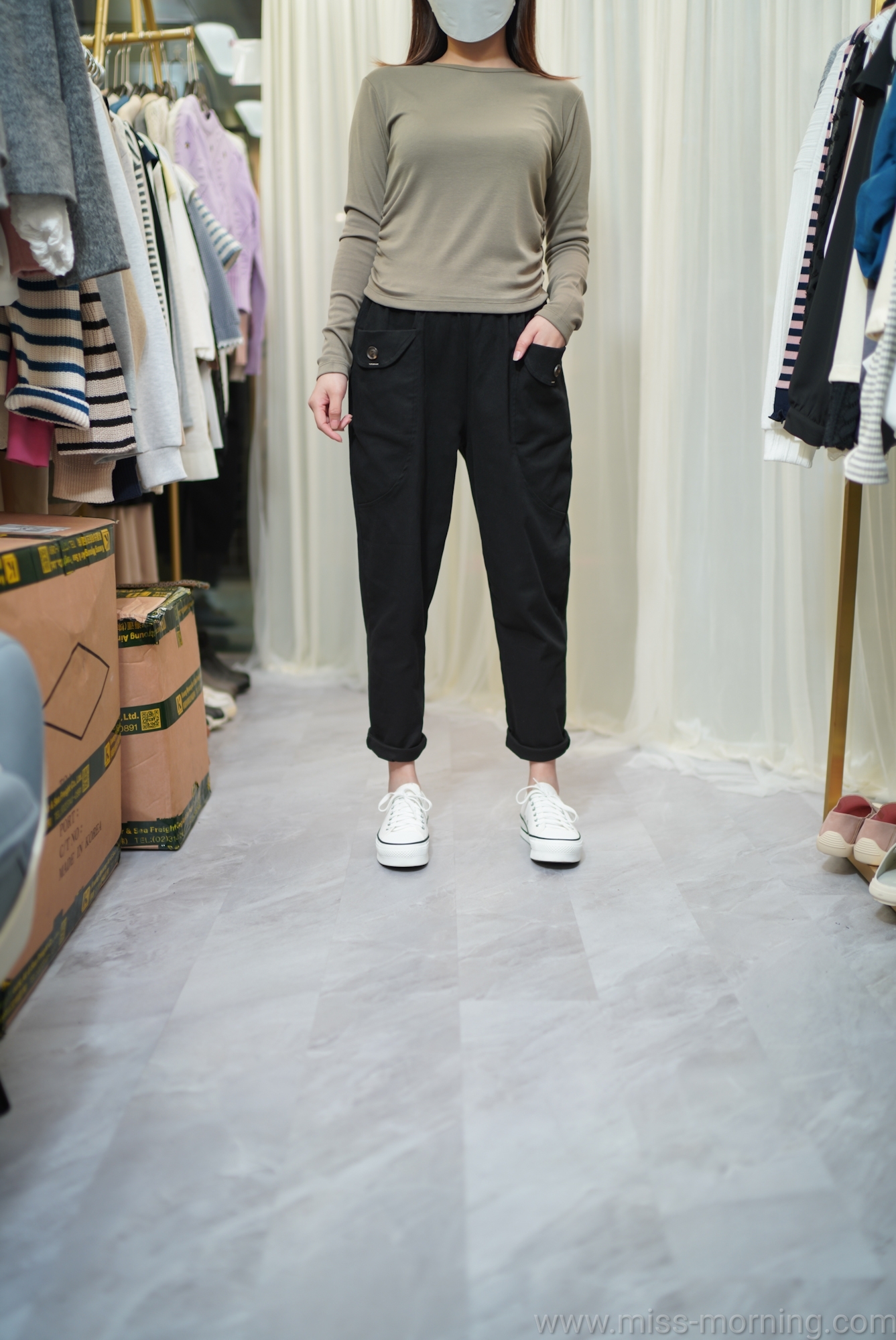 軟綿綿側束絨底上衣(13492)