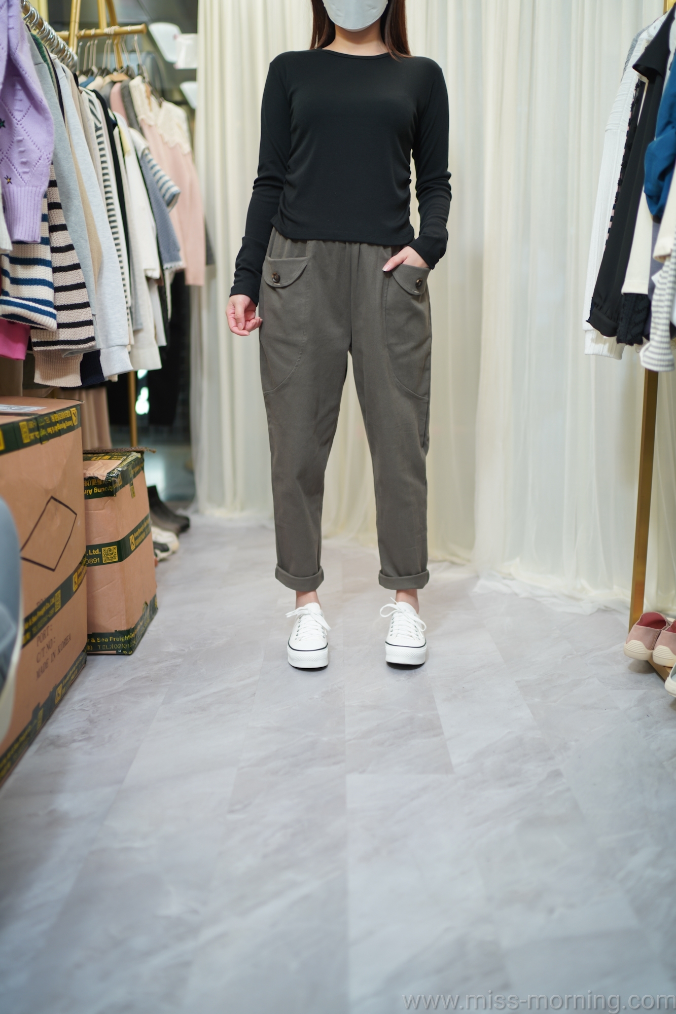 軟綿綿側束絨底上衣(13492)