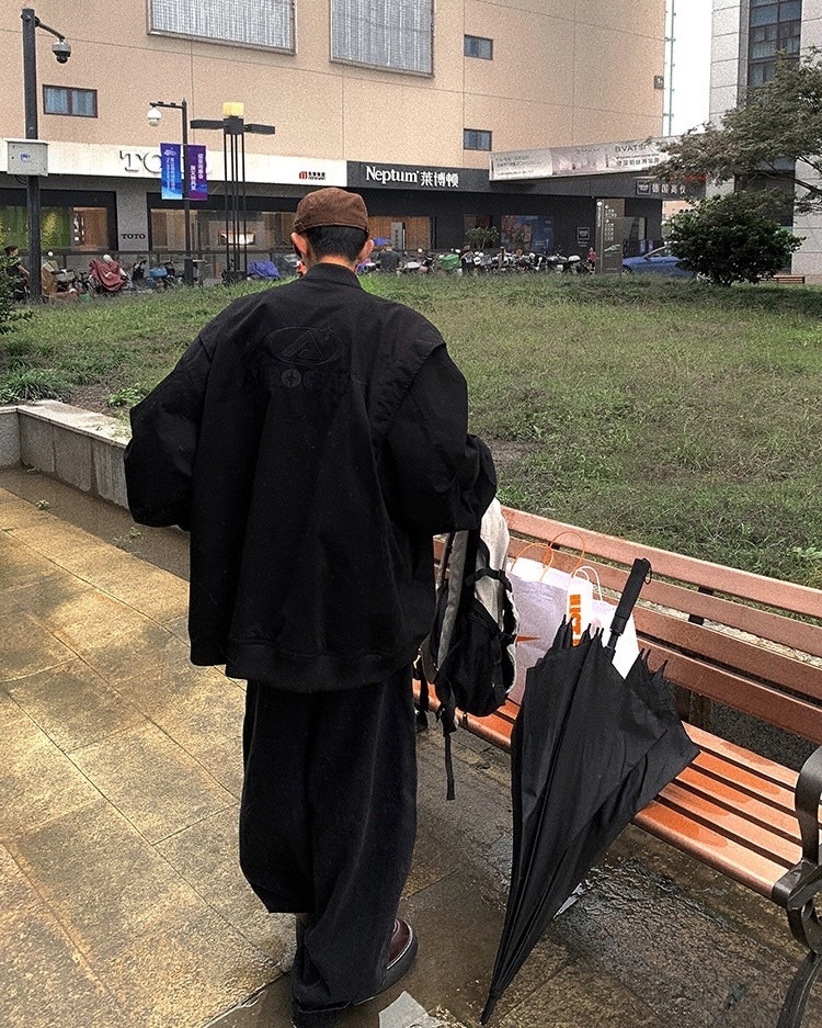 Aurocean 廓形寬鬆復古水洗萬針刺繡外套