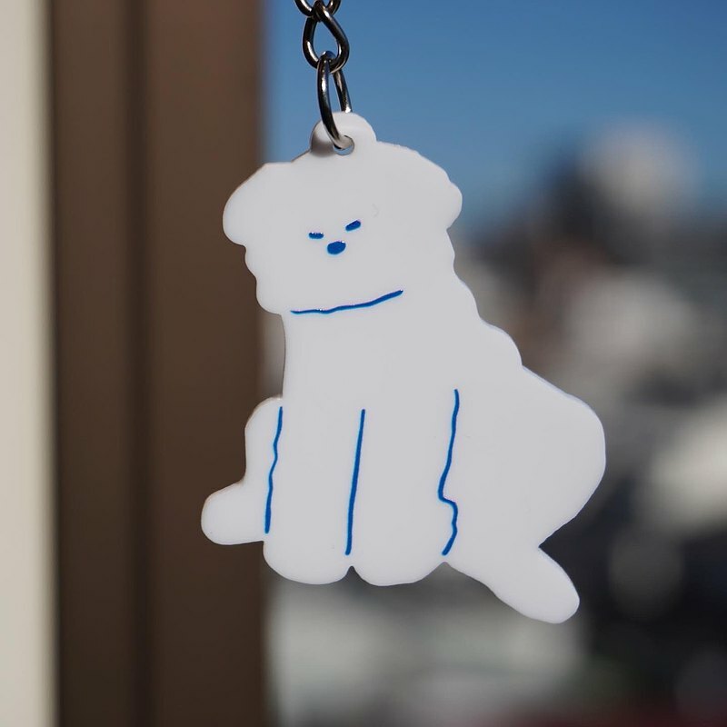 miii｜絕版｜壓克力吊飾｜大叔坐小白