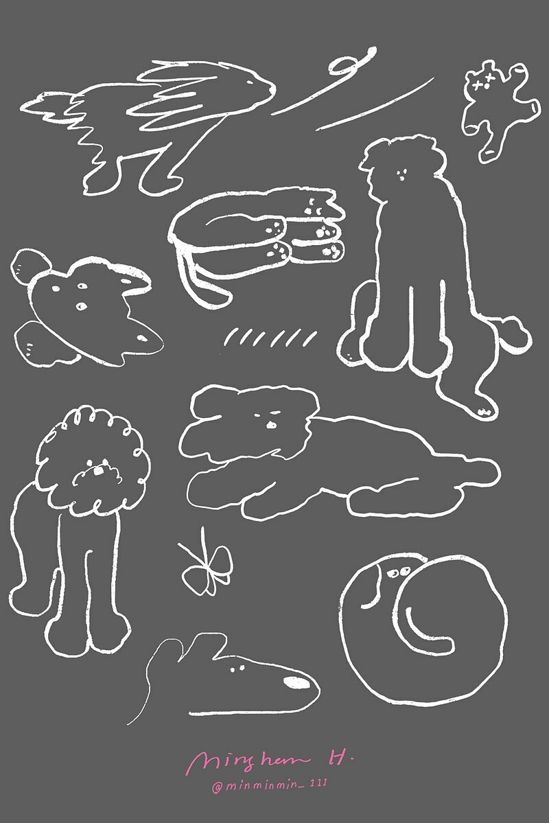 miii｜感壓轉印貼紙｜狗狗們