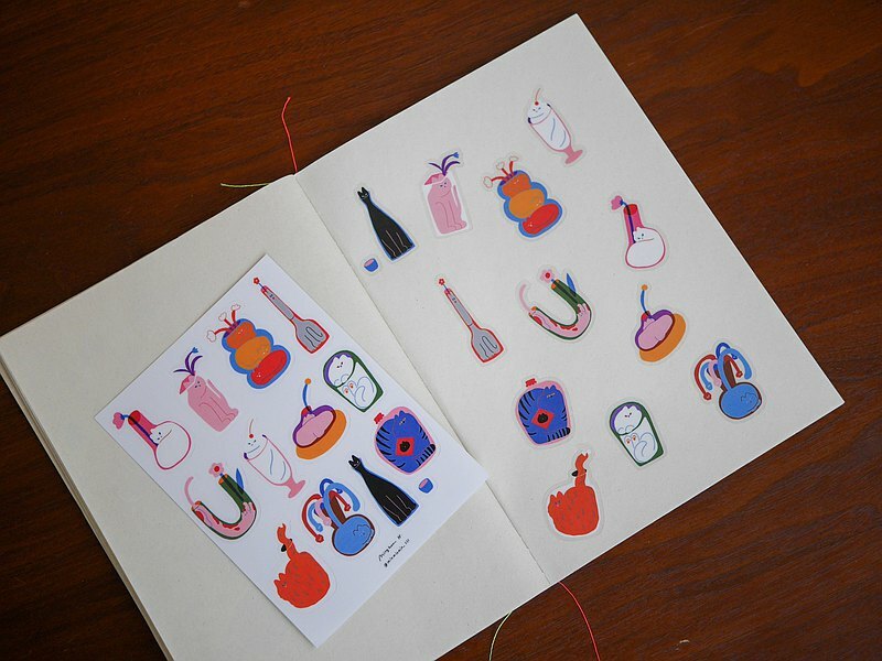 miii｜霧面透明貼紙｜瓶中貓